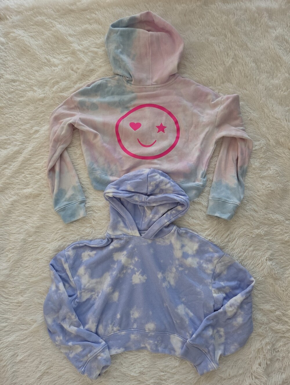 Sugar & Jade Bundle Of 2 Cropped Tie Dye Hoodie Sweatshirts Girls Size 12/14